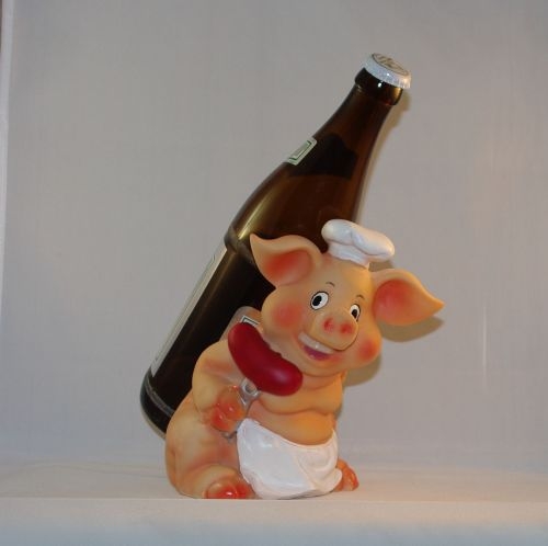 Flaschenhalter Grillschwein