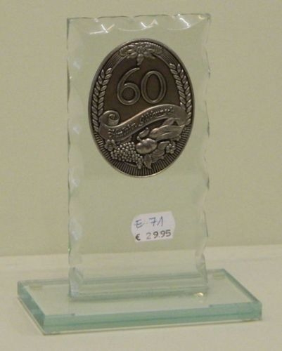 Glaspreis mit Jahreszahl 60.