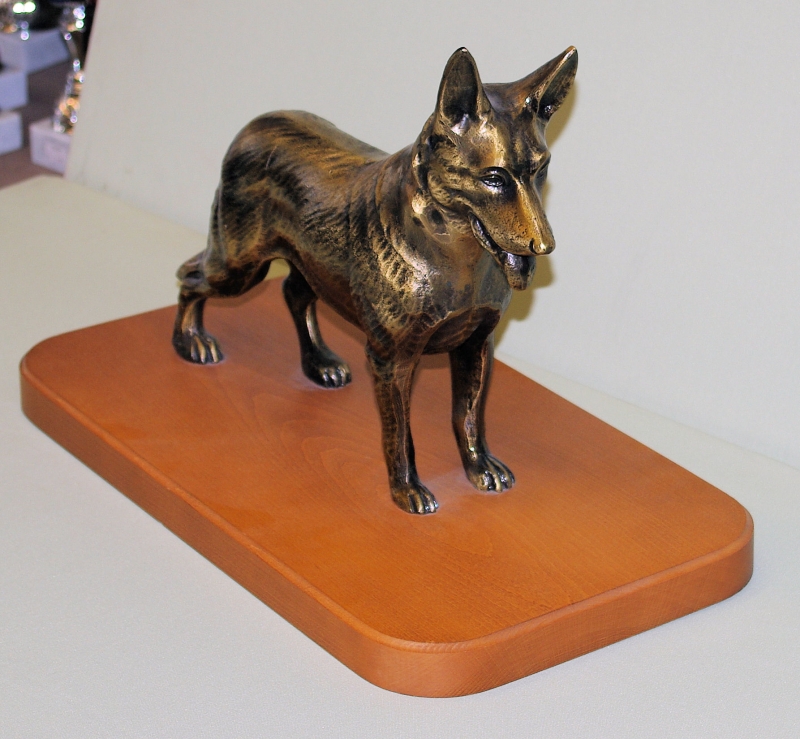 Bronzefigur Schäferhund
