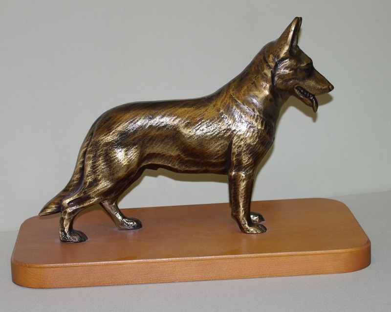 Bronzefigur Schäferhund
