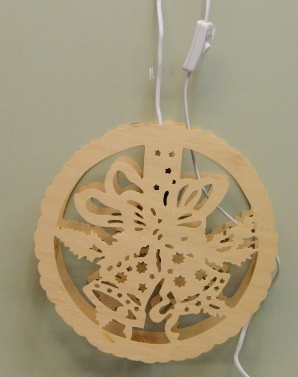 Holzbild beleuchtet