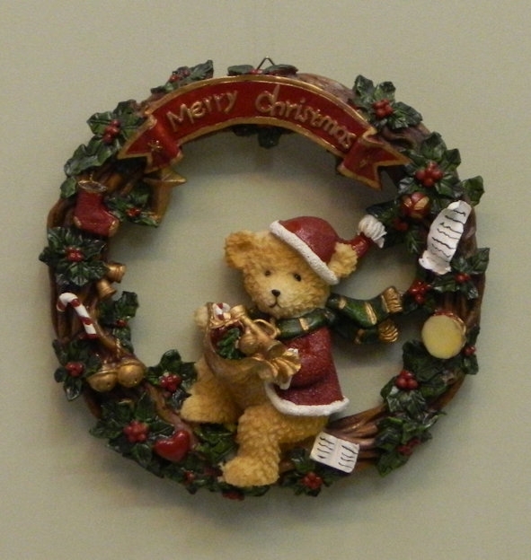 Weihnachtskranz mit Bär